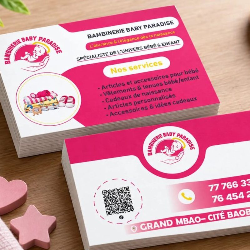 Cartes de visite – Bambinerie Baby Paradise (univers bébé & enfant)