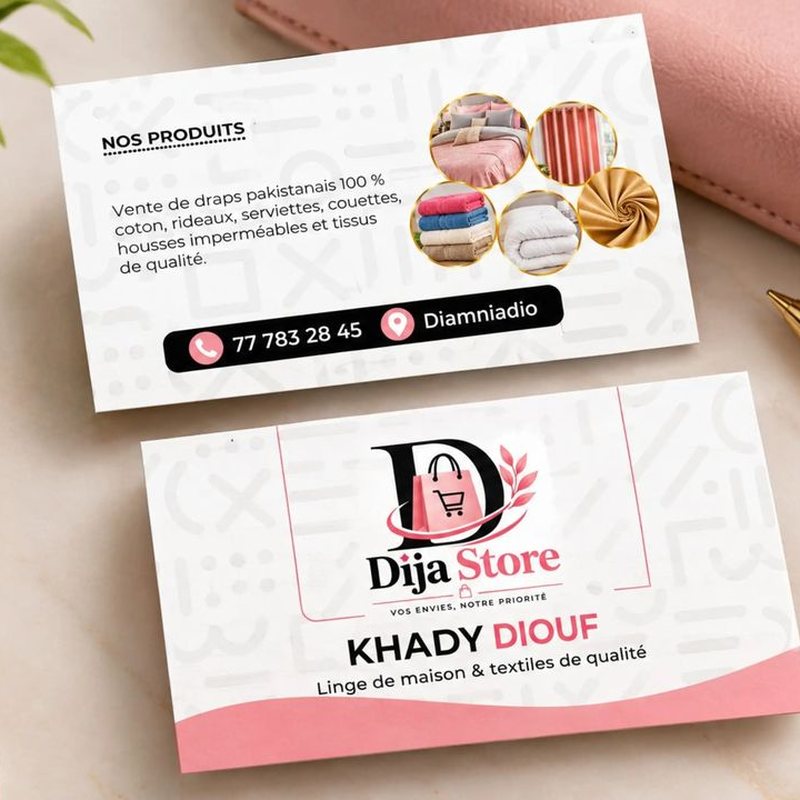Cartes de visite – Dija Store (linge de maison)