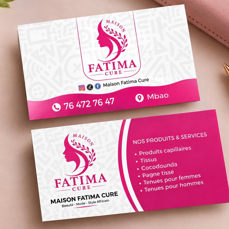 Cartes de visite – Maison Fatima Cure (beauté & mode)