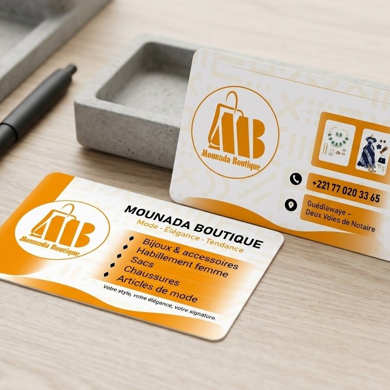 Cartes de visite – Mounada Boutique (mode)