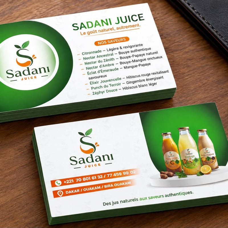 Cartes de visite – Sadani Juice (jus naturels)