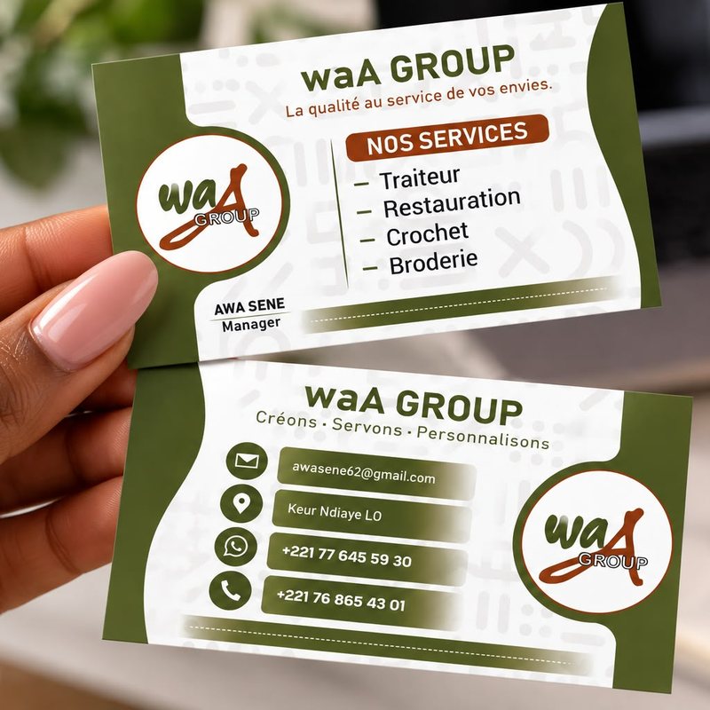 Cartes de visite – waA Group (traiteur & services)