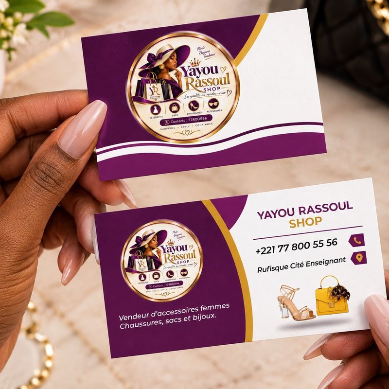 Cartes de visite – Yayou Rassoul Shop (accessoires de mode)