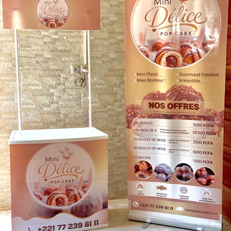 Table pop-up & roll-up – Mini Délice (pâtisserie)