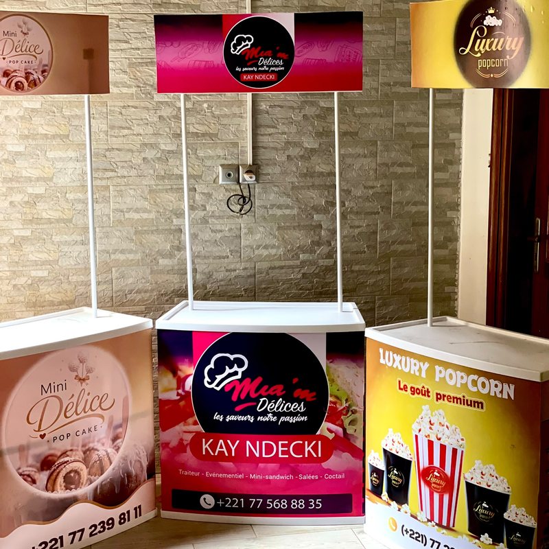 Tables pop-up – Mini Délice, Mia'm Délices & Luxury Popcorn (alimentation)