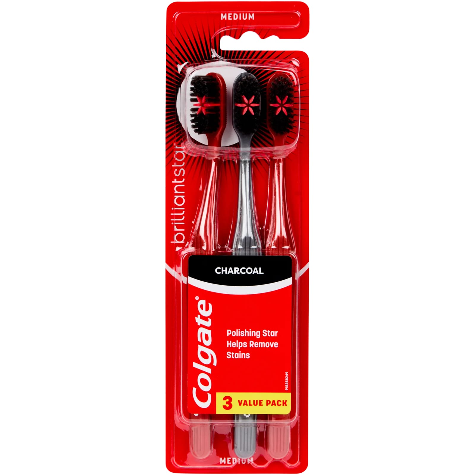 Lot de 3 brosses à dents Colgate au charbon