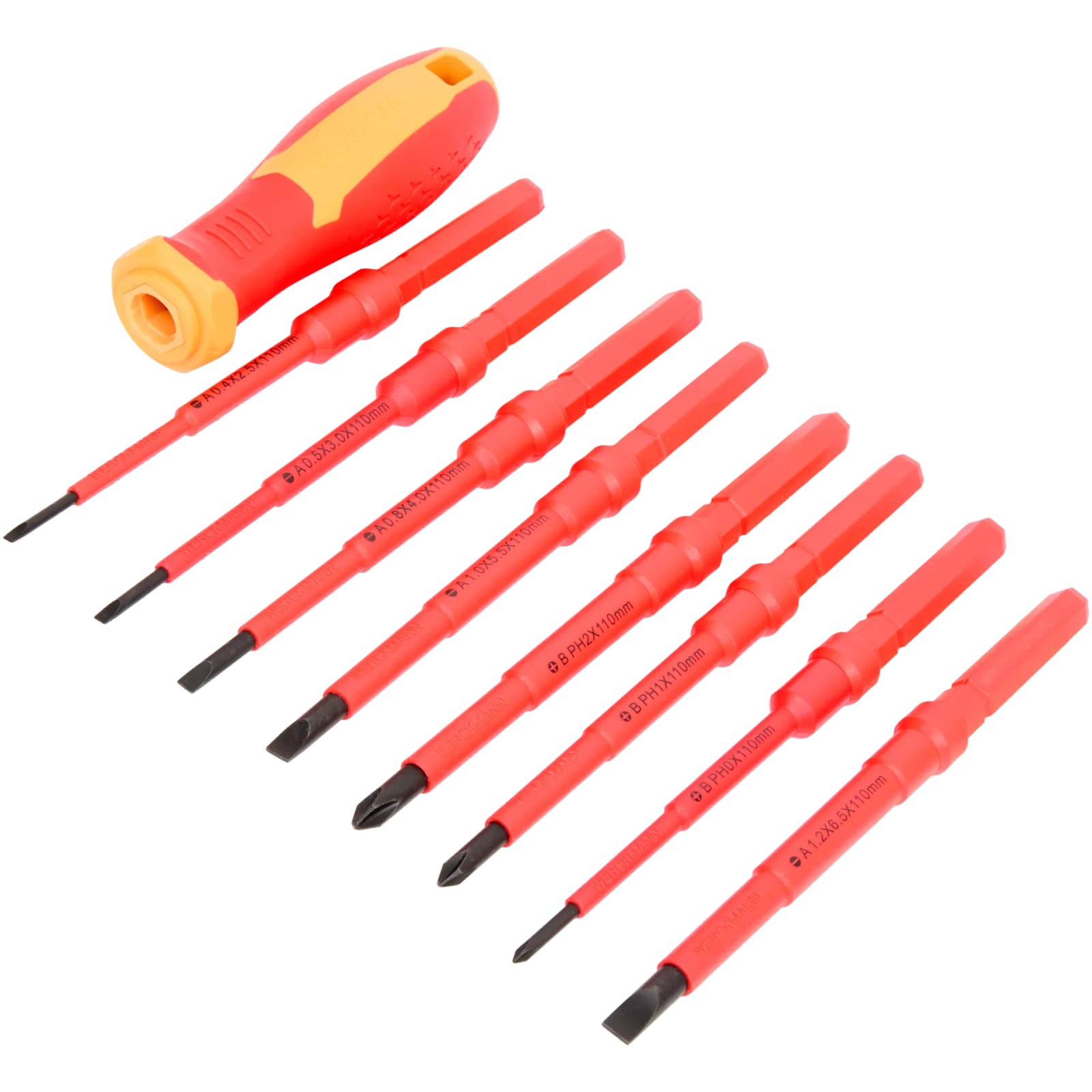 Set de 9 tournevis isolés VDE Werckmann (travaux électriques)