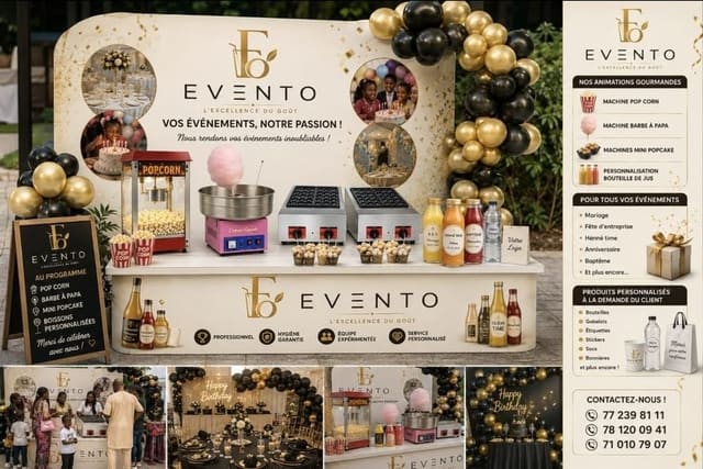 Stand anniversaire noir & or